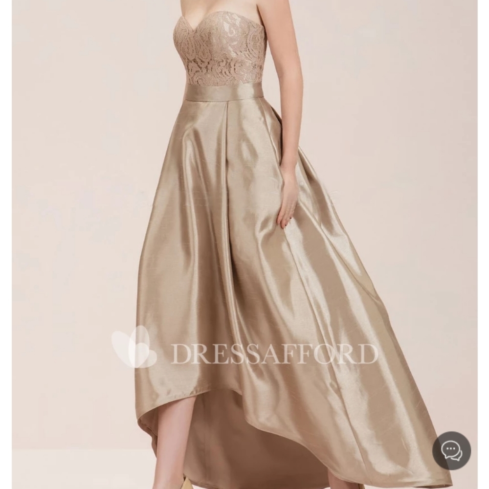 NWT Gold Hi-low Formal Dress